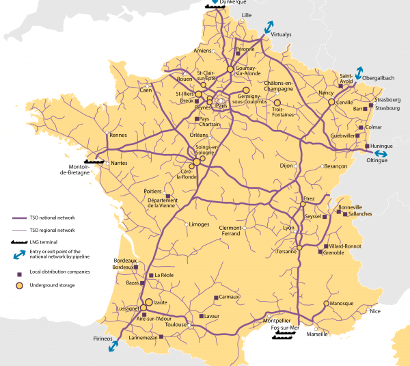 Natural Gas Consumption and Production in France