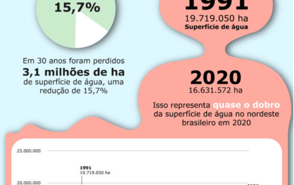Water Surface in Brazil has Reduced by 15% Since the Beginning of the 90s