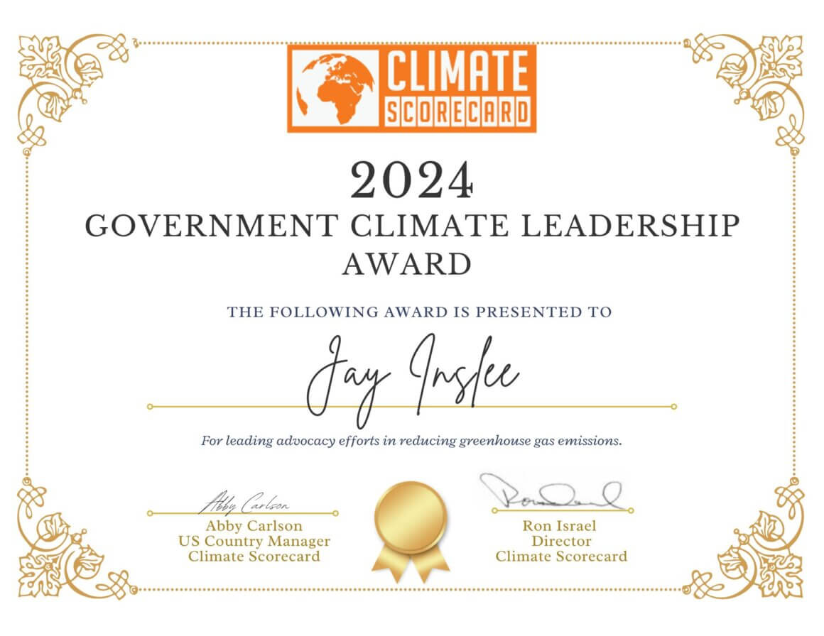 US 2024 Climate Scorecard Award: Jay Inslee
